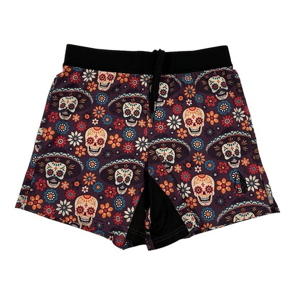 Tachuntfish Men's Small‎ Day of the Dead Drawstring Shorts  Stretch Athletic - Picture 1 of 11